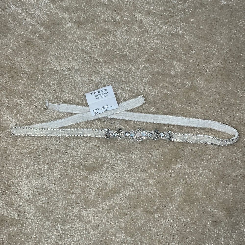 NWT thin crystal Justin Alexander bridal belt for wedding dress
